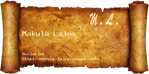 Makula Lajos névjegykártya
